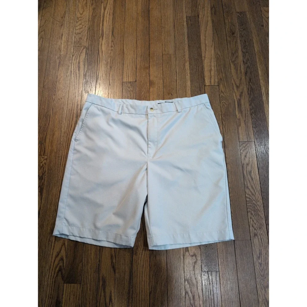 Greg Norman Mens Khaki Beige Performance Chino‎ Golf Bermuda Shorts Size 40